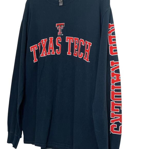 Texas Tech Womens Long Sleeve Tee Size Medium Navy Red Ouray Sportswear - Picture 2 of 5